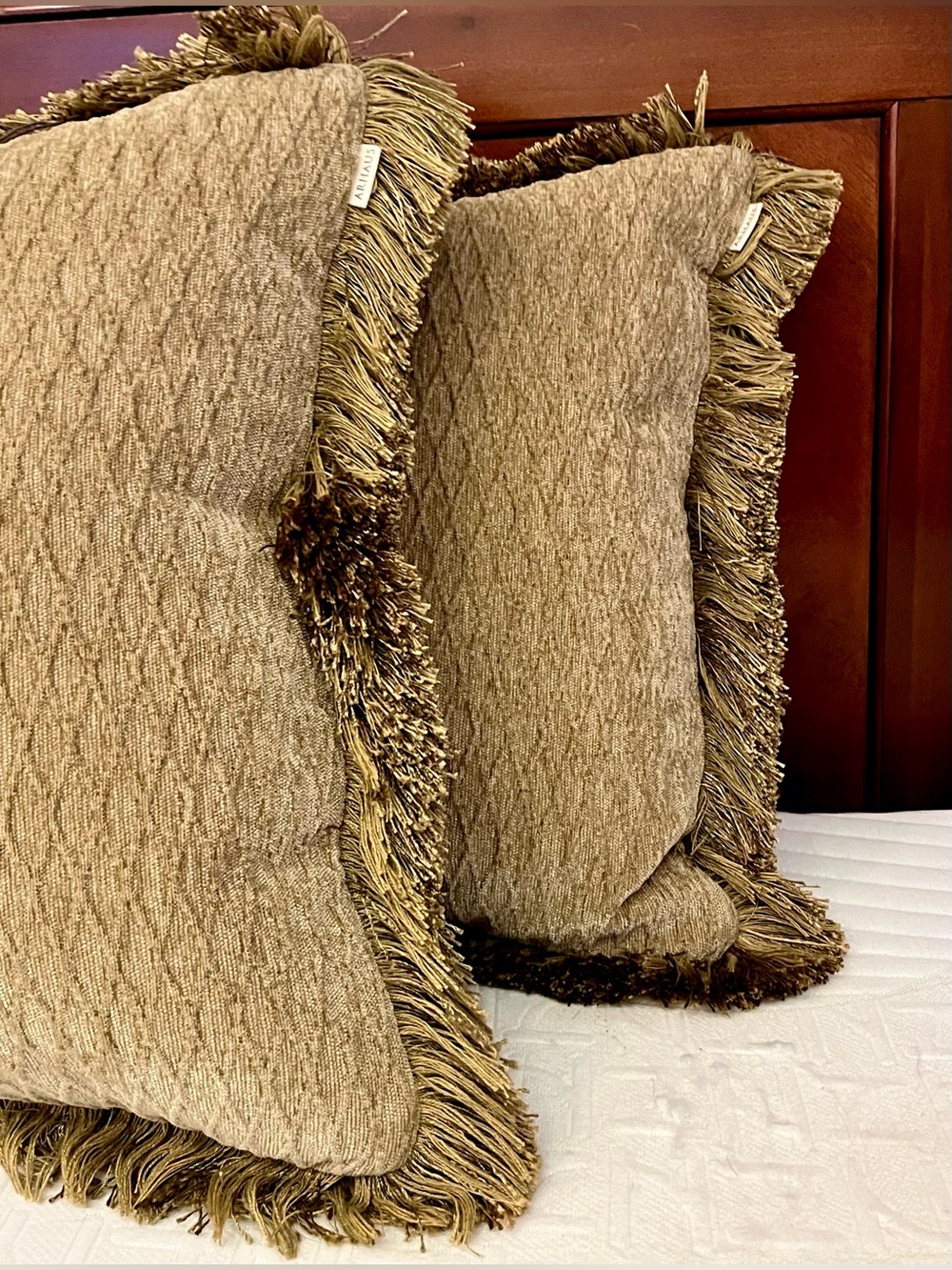 Arhaus Reversible Tapestry & Chenille Fringe Throw Pillows w/ Down Inserts - Set - Picture 5 of 16